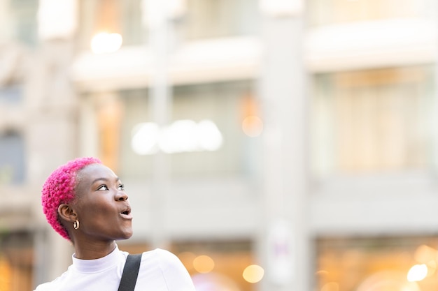 Photo with copy space of a young african woman