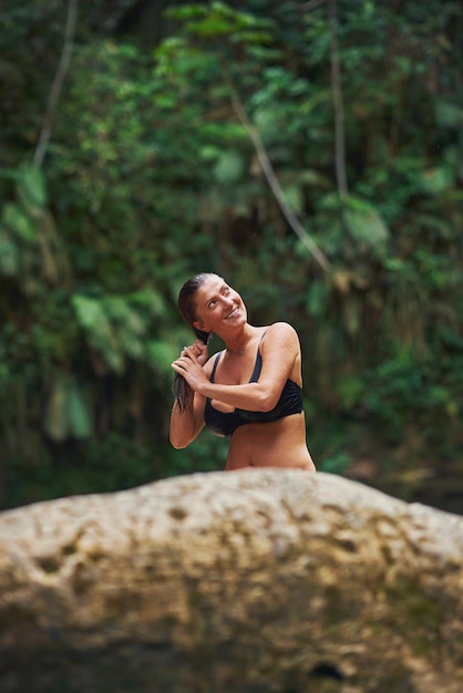 Photo of woman relaxing in Catarata Gozalandia