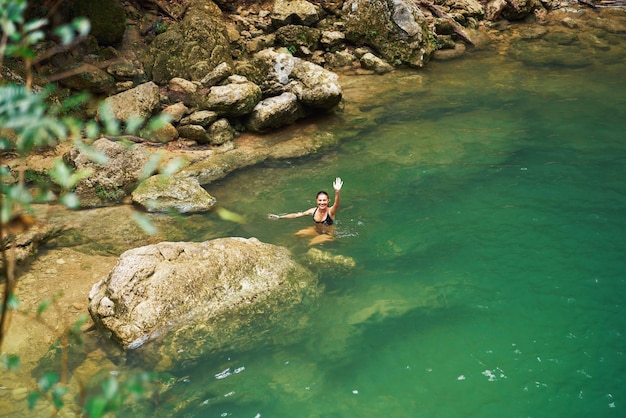 Photo of woman relaxing in Catarata Gozalandia