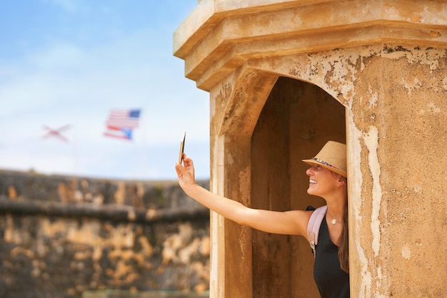 Photo of woman tourist in San Juan