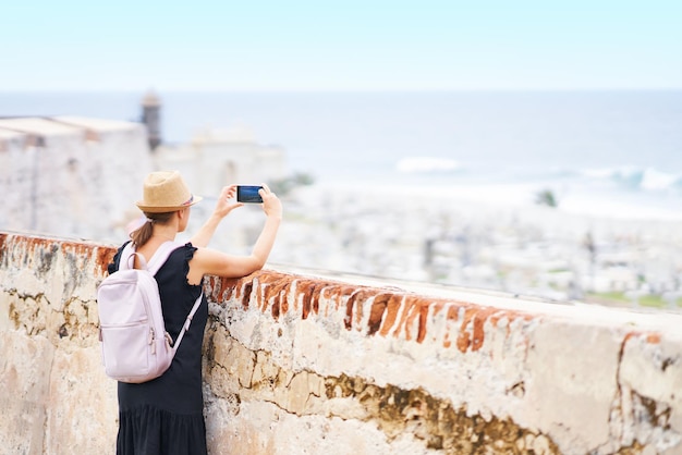 Photo of woman tourist in San Juan