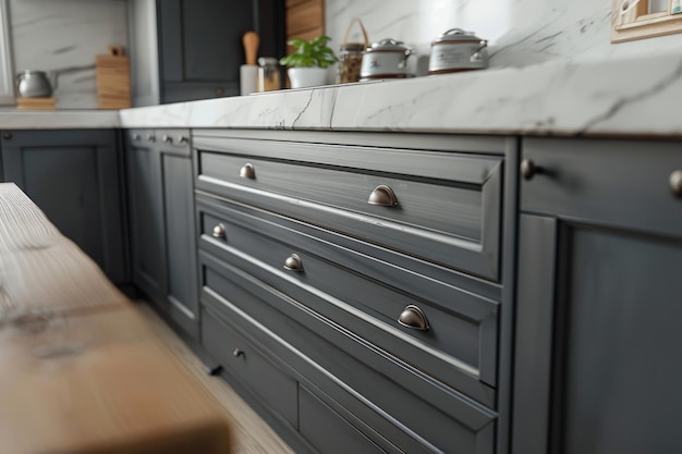 Photo a photo of a wooden kitchen counter top with a simple and modern design