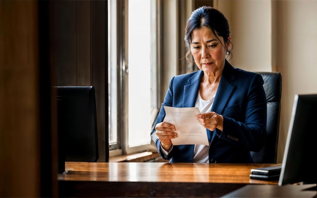 Photo of working entrepreneur woman at factory with machine and worker generative AI