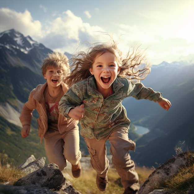 photo of young friends having fun