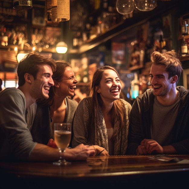 photo of young friends having fun