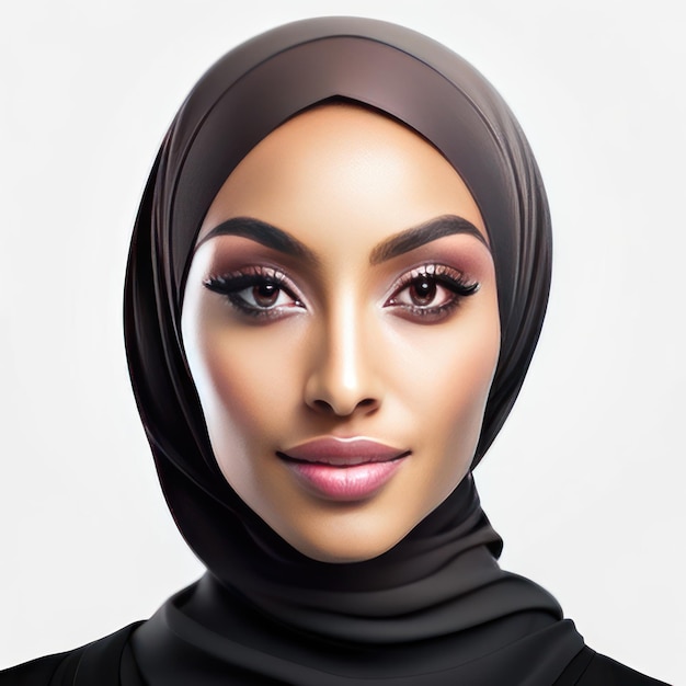 Photo of young muslim woman with perfect skin Generative AI