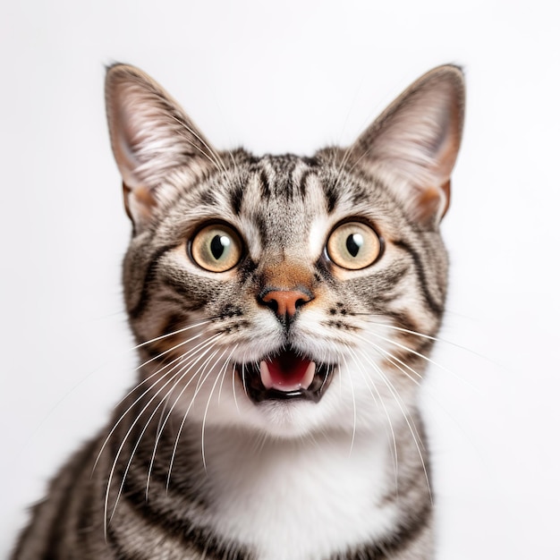 A photograph of an animal standing infront of solid white color background