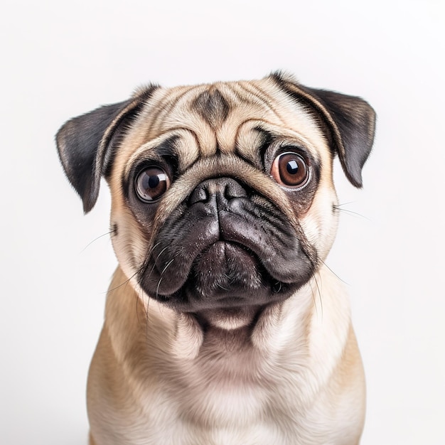 A photograph of an animal standing infront of solid white color background