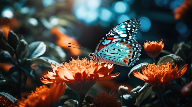 A photograph of a butterfly perched delicately on a flower