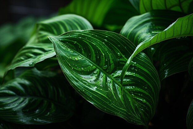 Photograph Of Calathea Leaf Natural Light Generative AI