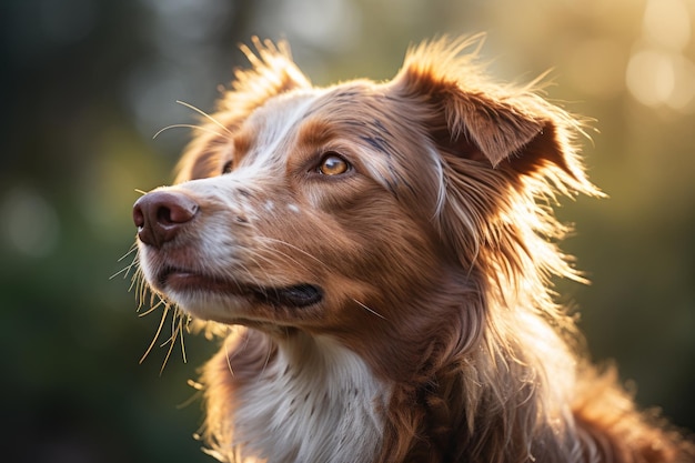 Photograph of dog natural light 50mm lens generative ai