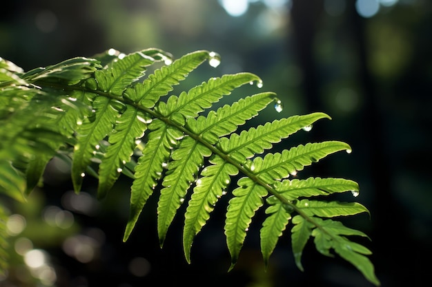 Photograph Of Fern Frond Natural Light Generative AI