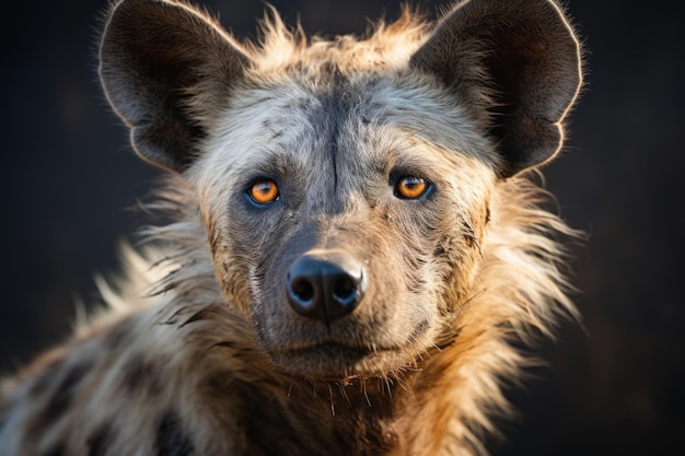 photograph of hyena natural light 50mm lens generative ai