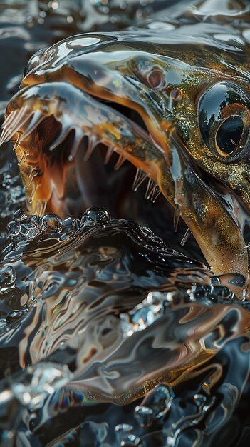 Photo photograph of intricate details of a fishs mouth and gills