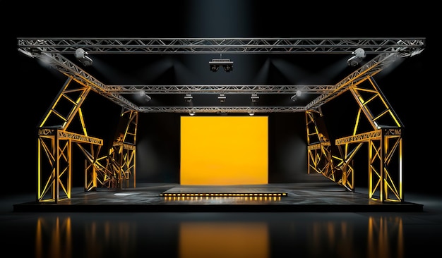 photograph of an iron structure with lights