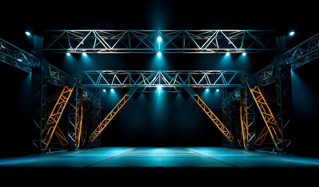 photograph of an iron structure with lights