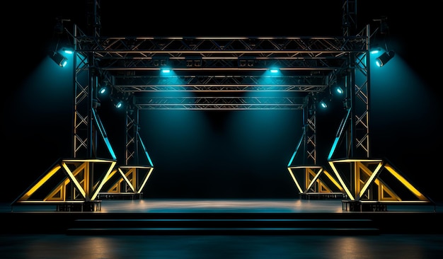 photograph of an iron structure with lights