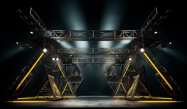 photograph of an iron structure with lights