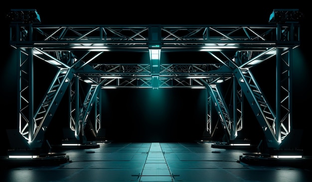 photograph of an iron structure with lights