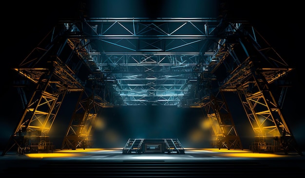 photograph of an iron structure with lights