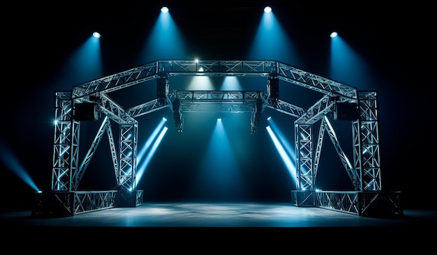 photograph of an iron structure with lights