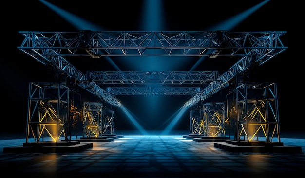 photograph of an iron structure with lights