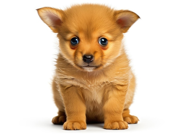 photograph of isolated dog puppy photo on white background