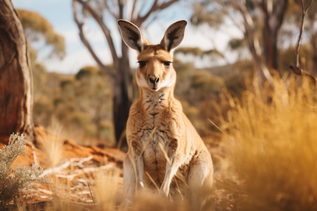 photograph of kangaroo natural light 50mm lens generative ai