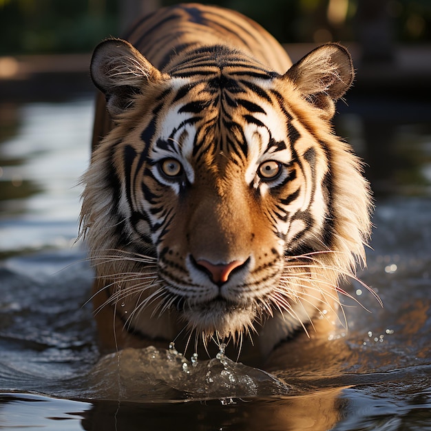 Photograph of a Majestic Bengal Tiger Prowling