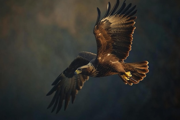 photograph of a majestic eagle flight