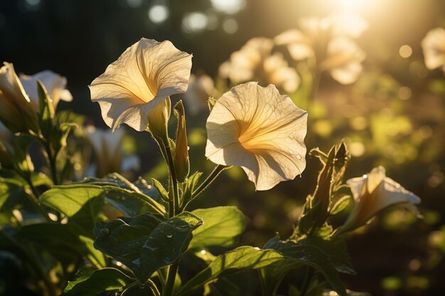 Photograph Of Morning Glory Natural Light Generative AI