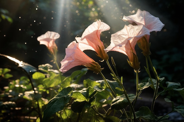 Photograph Of Morning Glory Natural Light Generative AI