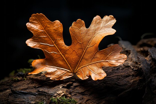 Photograph Of Oak Leaf Natural Light Generative AI