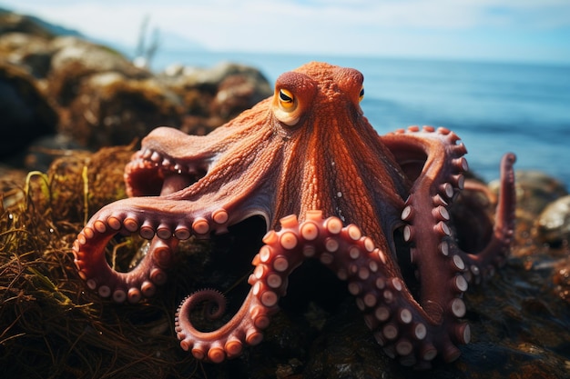 Photograph of Octopus Natural Light Generative AI