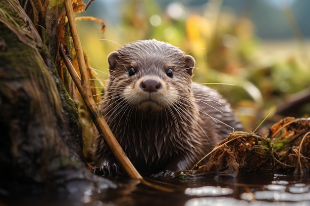 Photograph of Otter Natural Light Generative AI