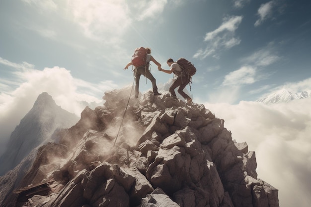 Photograph of people on mountain climbing adventures