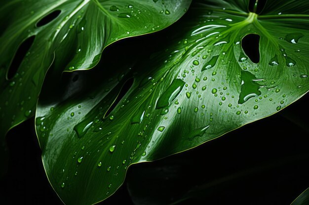 Photograph Of Philodendron Leaf Natural Light Generative AI