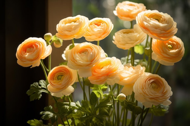 Photograph Of Ranunculus Natural Light Generative AI