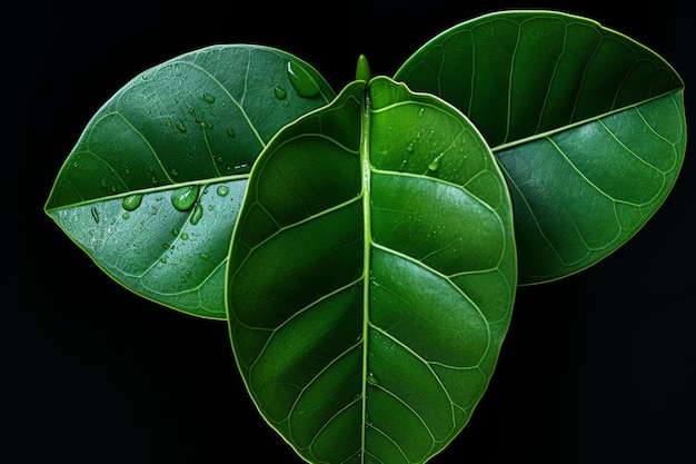 Photograph Of Rubber Plant Leaf Natural Light Generative AI