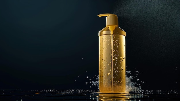 Photo in the photograph of the shampoo bright details of the design are highlighted creating a feeling