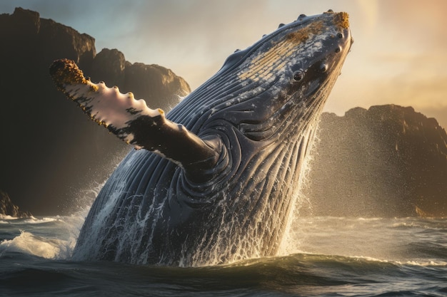 Photograph of Whale Natural Light Generative AI