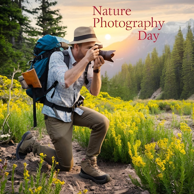 Photographer holding his camera with blur background photography concept image The World Photograp