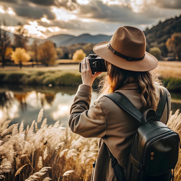 Photo photographer taking photo with his camera