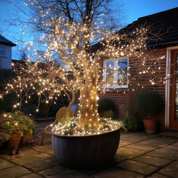 Photographic scene of twinkling lights