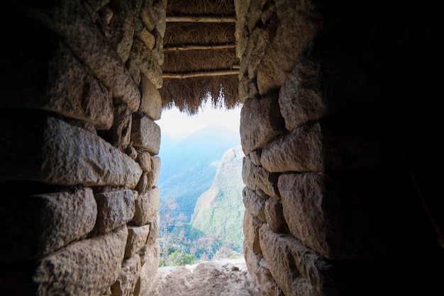 Photographs of the citadel of Machu Picchu in the Andes of Peru