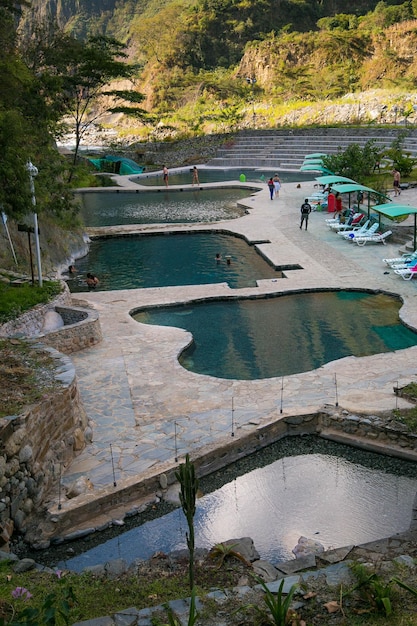 Photographs of the thermal baths of Cocalmayo in the City of Quillabamba district of Santa Teresa, C