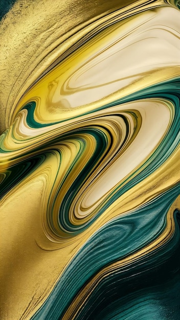 photography of abstract marbleized effect background gold yellow blue and green creative colors