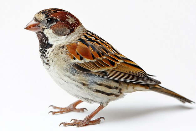 Photo photography of animal sparrow on white background