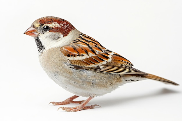 Photo photography of animal sparrow on white background