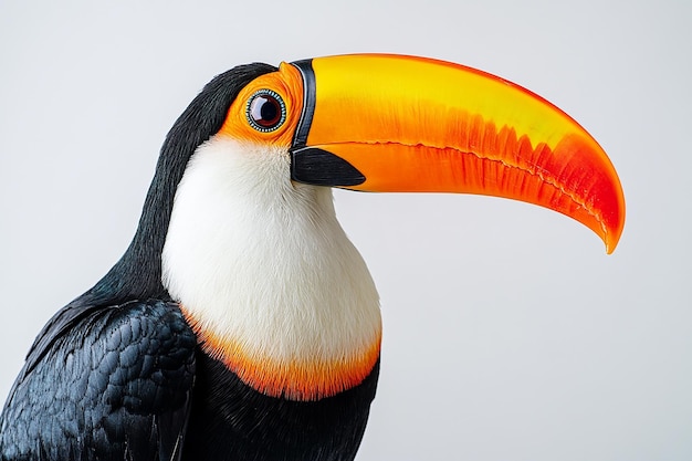 Photo photography of animal toucan on white background